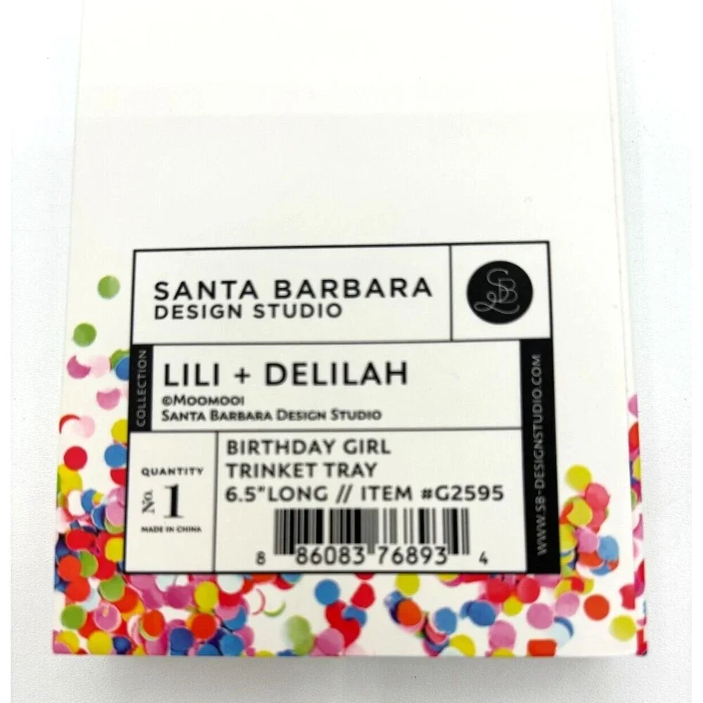 Santa Barbara‎ Design Studio Lili + Delilah Shaped Ceramic Trinket Tray Birthday